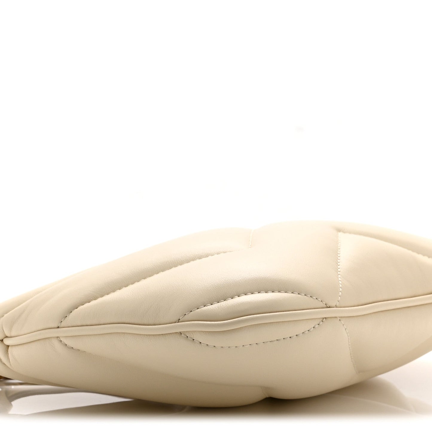 Calfskin Matelasse GG Marmont Half Moon Hobo White