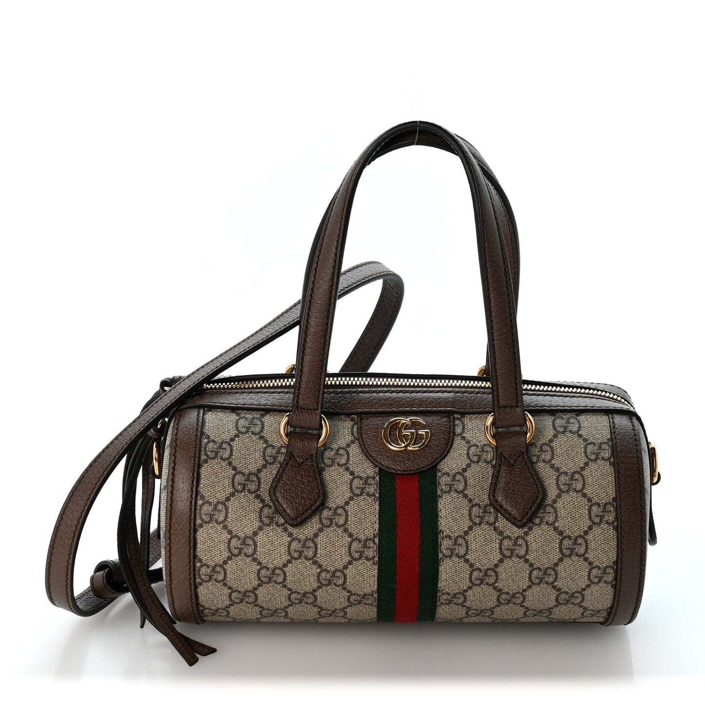 GG Supreme Monogram Web Small Ophidia Boston Bag  Beige New Acero
