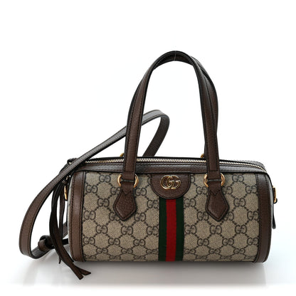 GG Supreme Monogram Web Small Ophidia Boston Bag  Beige New Acero