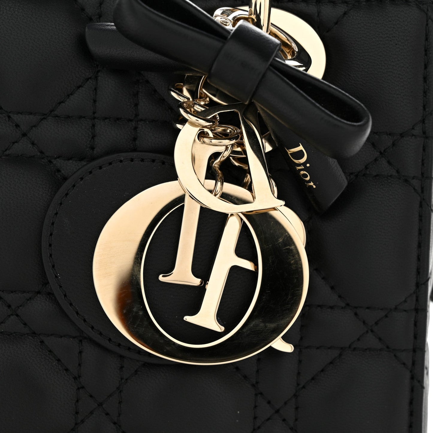 Lambskin Cannage Small Lady Dior Black