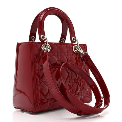Patent Cannage Medium Lady Dior Red