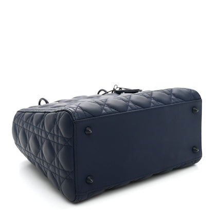 Ultra Matte Calfskin Cannage Medium Lady Dior Blue