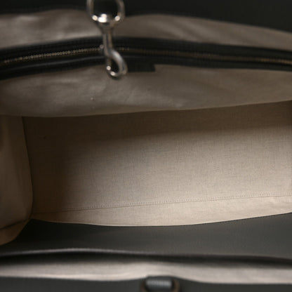 GG Supreme Monogram Textured Dollar Calfskin Large Ophidia Tote Bag Grey Black Graphite Grey