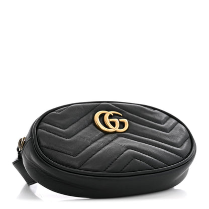 Calfskin Matelasse GG Marmont Belt Bag 75 30 Black