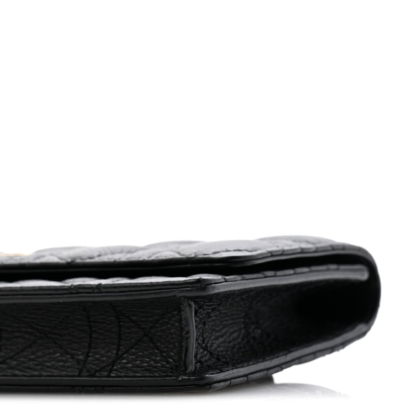 Supple Calfskin Cannage Caro Belt Pouch with Chain Black