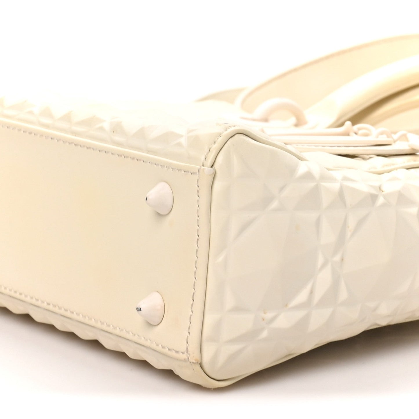 Calfskin Cannage Diamond Small My ABCDior Lady Dior White