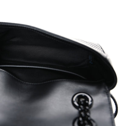 Calfskin Matelasse Monochrome Mini GG Marmont Shoulder Bag Black
