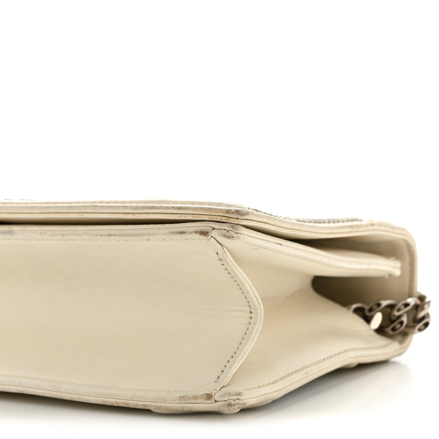 Lambskin Sequin Medium Diorama Flap Bag White