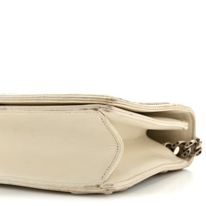 Lambskin Sequin Medium Diorama Flap Bag White