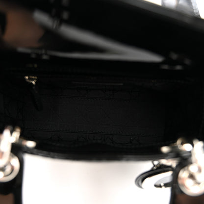 Patent Cannage Mini Lady Dior Black