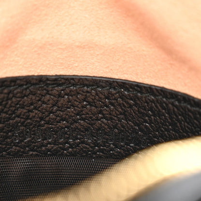 Grained Calfskin Web Mini Ophidia Round Shoulder Bag Black