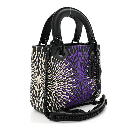 X BHARTI KHER Calfskin Painted Mini Lady Dior Black