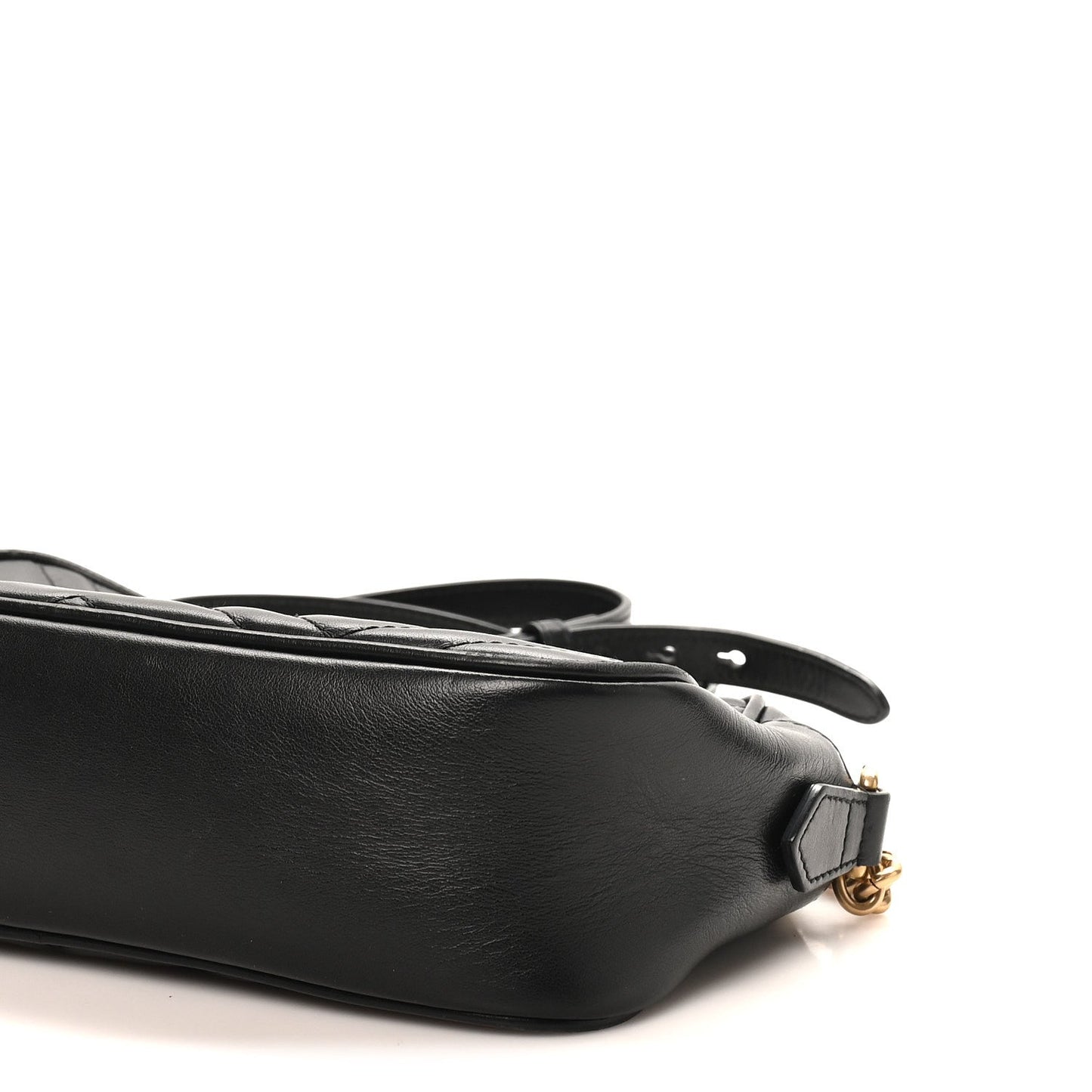 Calfskin Matelasse Small GG Marmont Chain Shoulder Bag Black