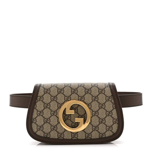 GG Supreme Monogram Textured Dollar Calfskin Blondie Belt Bag 85 34 Beige Ebony New Acero