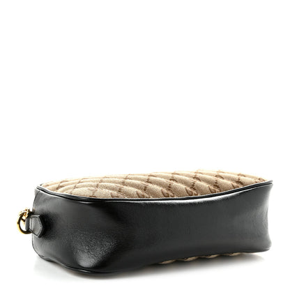 Monogram Matelasse Diagonal Small GG Marmont Chain Shoulder Bag Beige Black