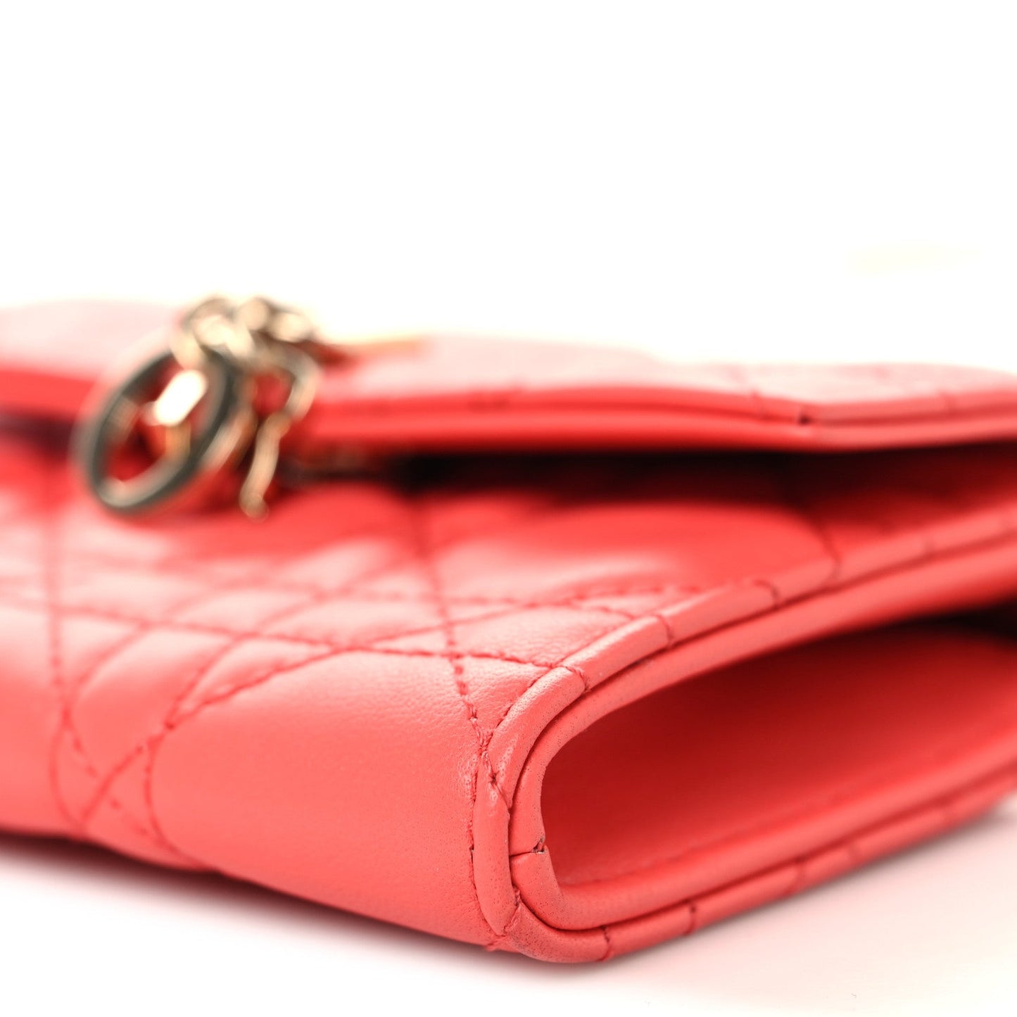 Lambskin Cannage Miss Dior Glycine Wallet on Chain Pink