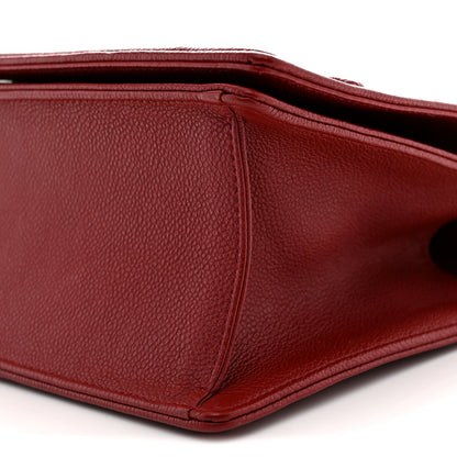 Grained Calfskin Medium Diorama Flap Bag Red