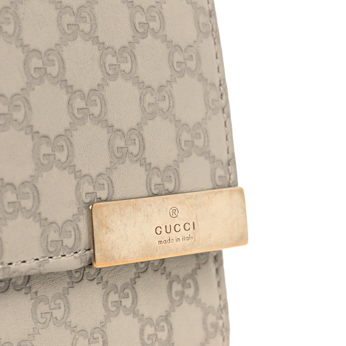 Soft Microguccissima Dice Chain Wallet Beige