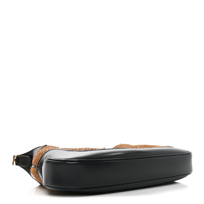 Straw Lux Boarded Dyana Lux Calfskin Small Jackie 1961 Hobo Natural Blue