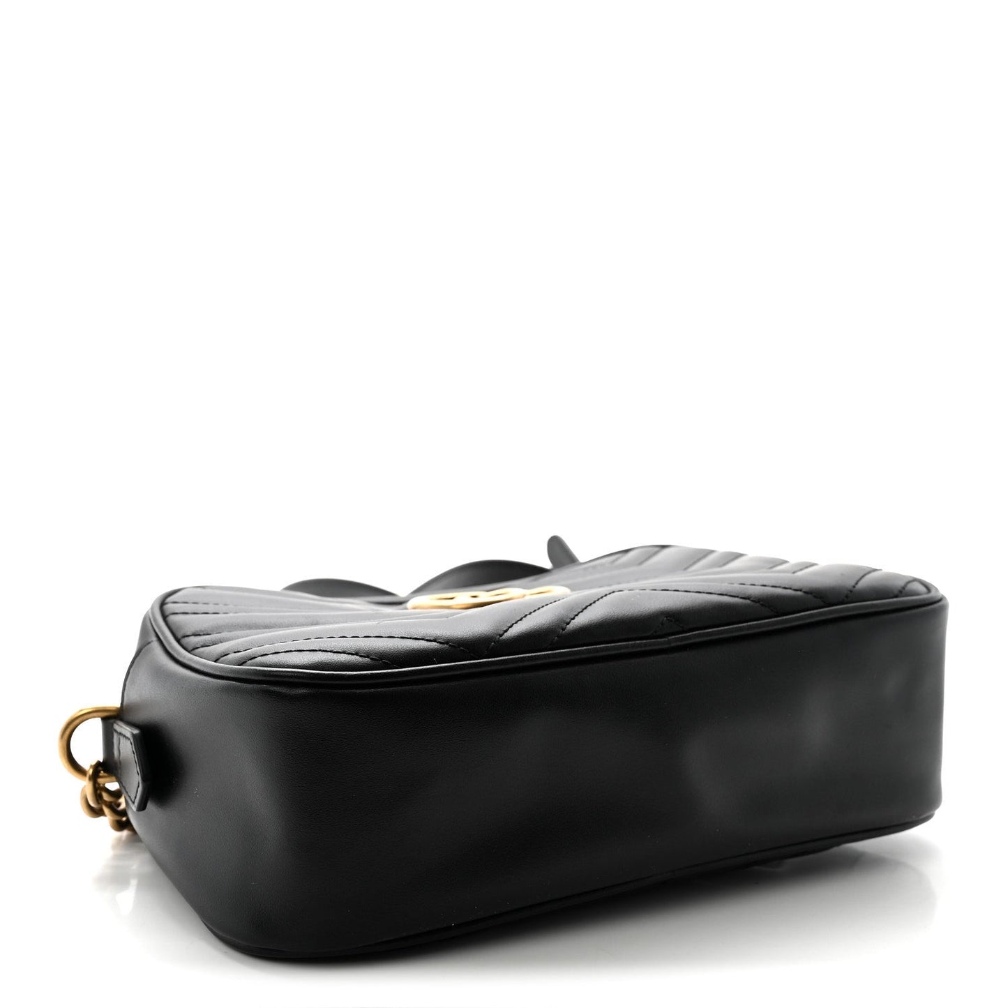 Calfskin Matelasse Small GG Marmont Chain Shoulder Bag Black