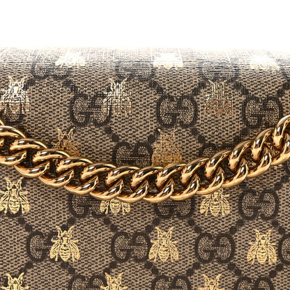 GG Supreme Monogram Bees Medium Padlock Shoulder Bag Beige Oro Black