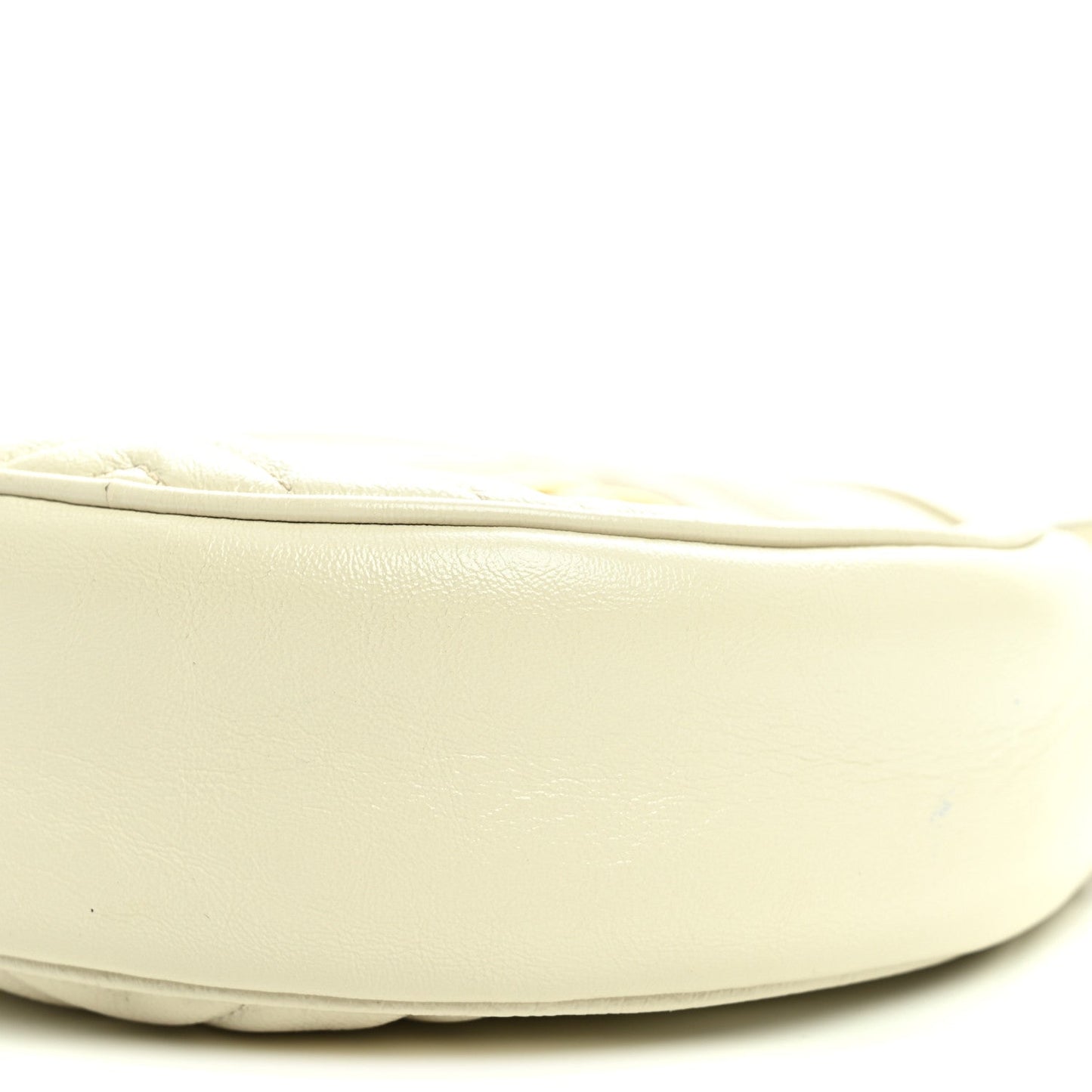 Calfskin Matelasse Mini GG Marmont Round Shoulder Bag White White