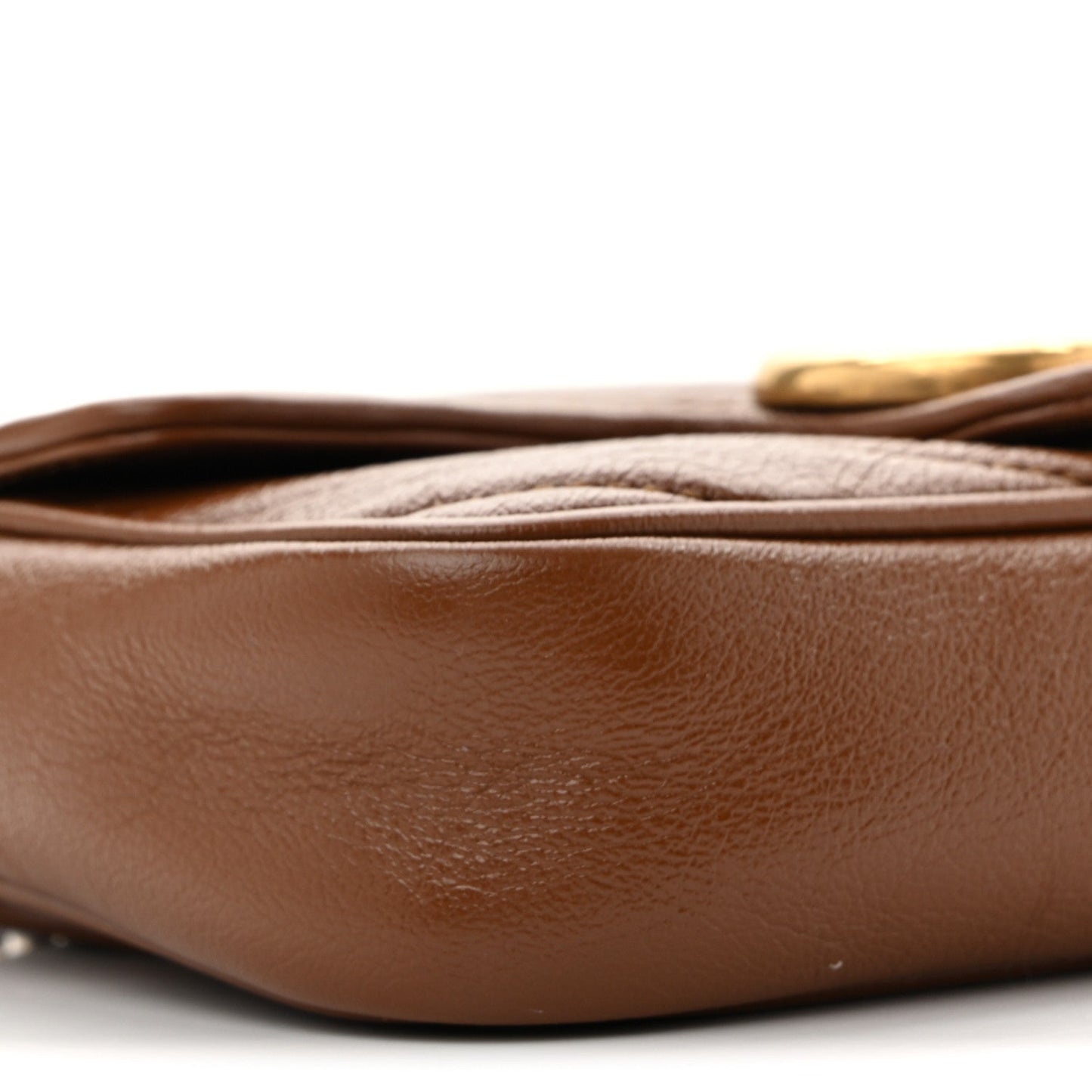 Azalea Calfskin Matelasse Diagonal Super Mini GG Marmont Shoulder Bag Cuir