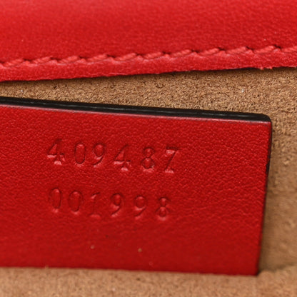 GG Supreme Monogram Calfskin Small Padlock Shoulder Bag Beige Hibiscus Red New Rosette