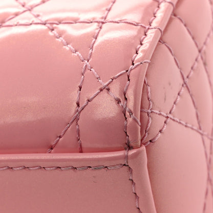 Metallic Lambskin Cannage Small Lady D-Joy Pink