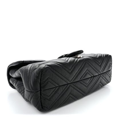 Soft Calfskin Matelasse Medium GG Marmont Shoulder Bag Black