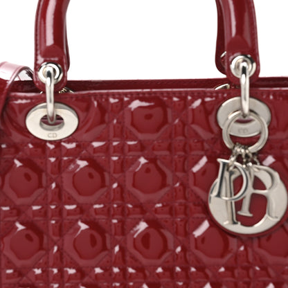 Patent Cannage Medium Lady Dior Red