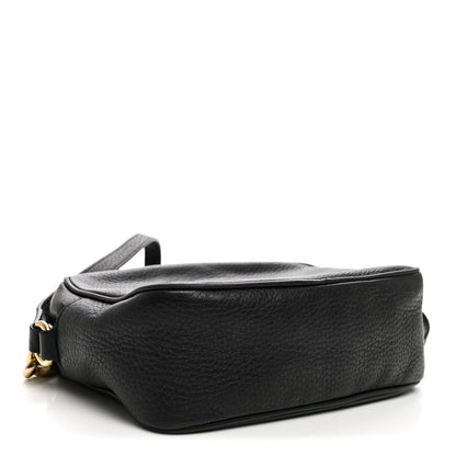 Pebbled Calfskin Small Soho Disco Bag Black