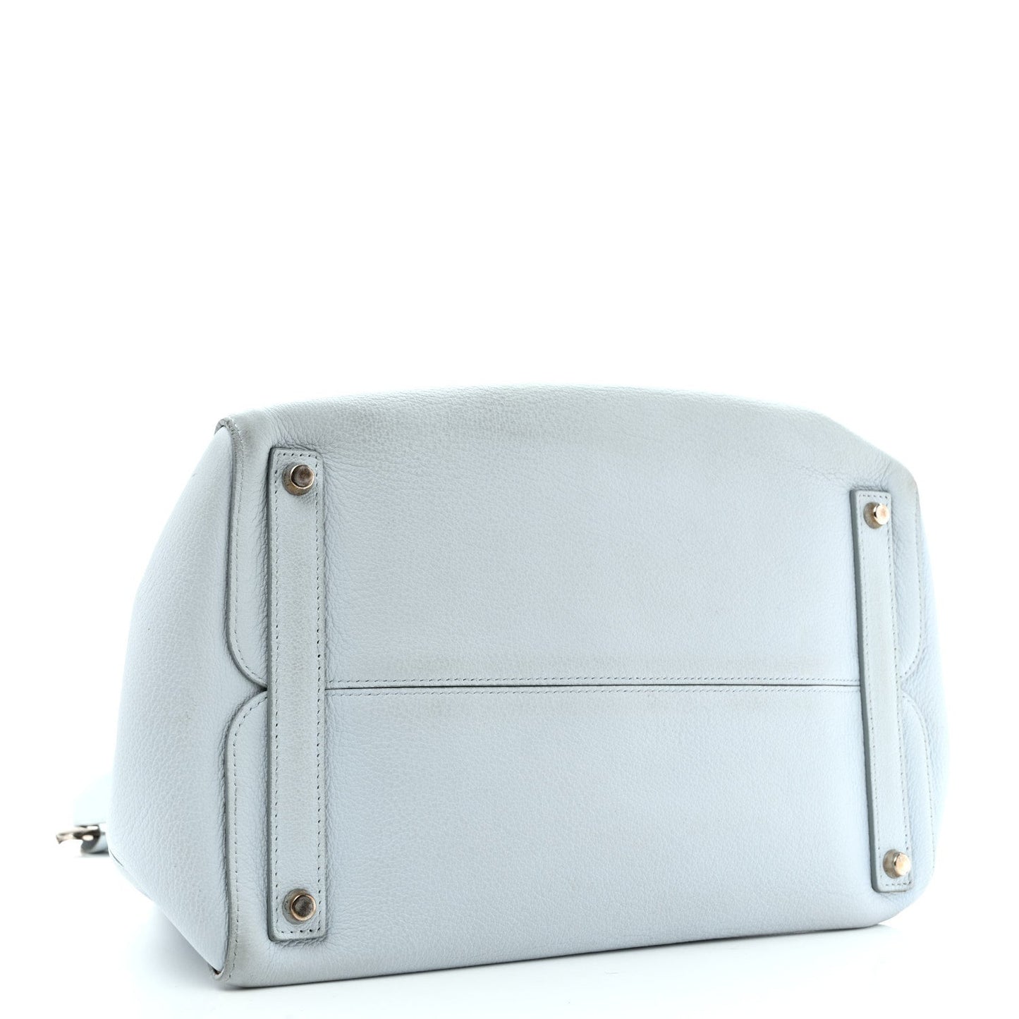 Supple Grained Calfskin Large Open Bar Tote Light Blue
