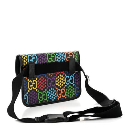 GG Supreme Monogram Psychedelic Slim Belt Bag Black