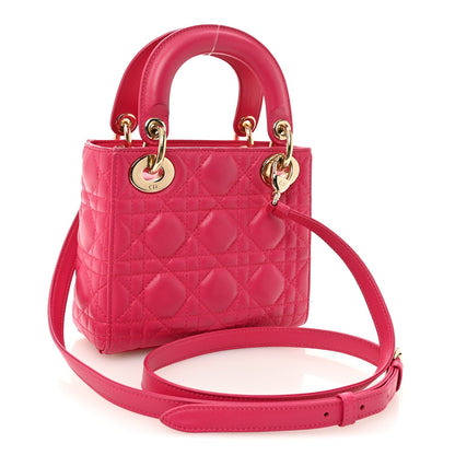 Lambskin Cannage Mini Lady Dior Pink