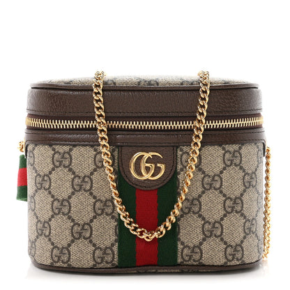 GG Supreme Monogram Textured Dollar Calfskin Web Ophidia Belt Bag 75 30 Beige Ebony New Acero