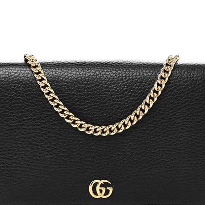 Calfskin Mini GG Marmont Chain Wallet Black