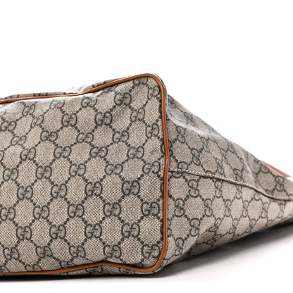 Soft GG Supreme Monogram Medium Crossbody Tote Beige Cuir