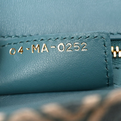 Calfskin Strass Embroidered Small Caro Bag Blue