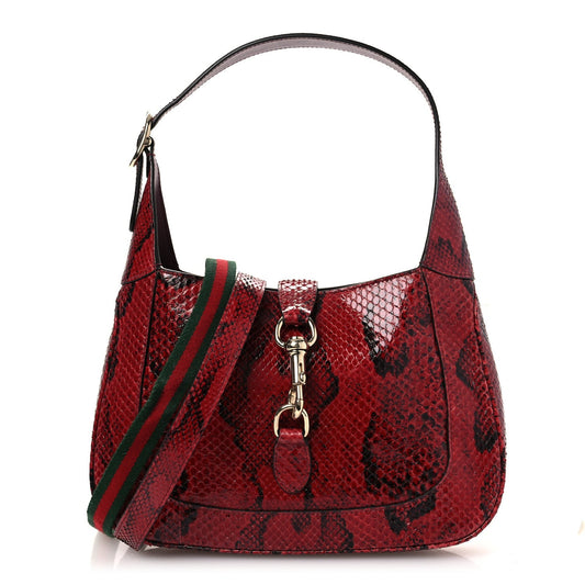 Snakeskin Web Small Jackie 1961 Hobo Rosso Ancora