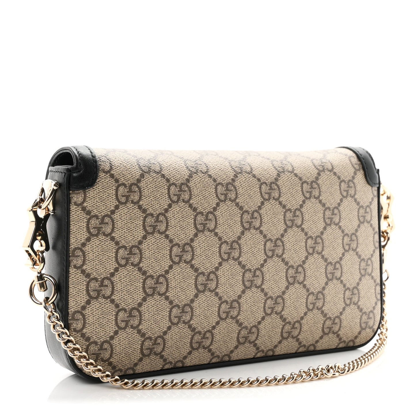 GG Supreme Monogram Azalea Calfskin Horsebit 1955 Mini Bag Beige Black