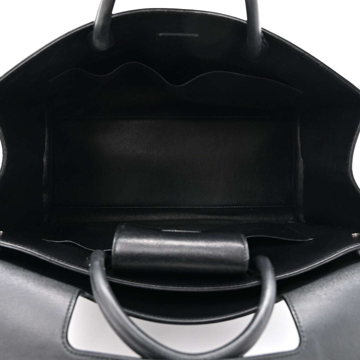 Grained Calfskin Large Diorever Flap Black