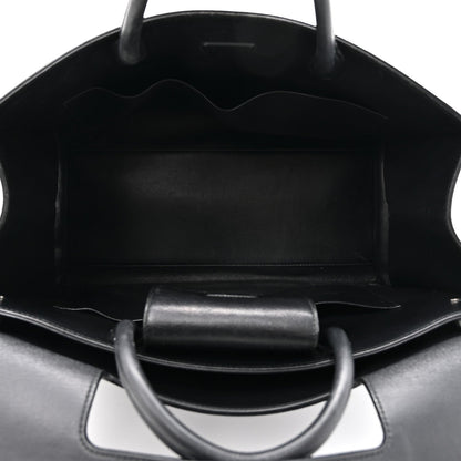 Grained Calfskin Large Diorever Flap Black