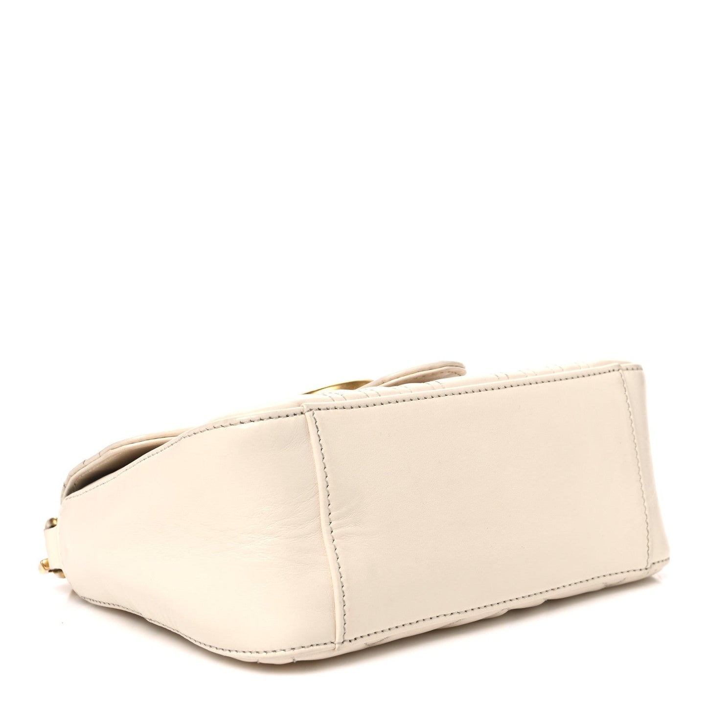 Calfskin Matelasse Mini GG Marmont Top Handle Shoulder Bag White