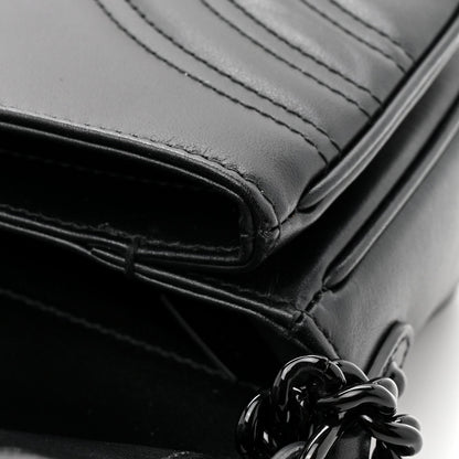 Calfskin Matelasse Monochrome GG Marmont Crossbody Shoulder Bag Black