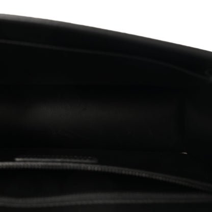 Ultra Matte Grained Calfskin 30 Montaigne Flap Bag Black