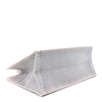 Canvas Embroidered Cannage Medium Book Tote Stone