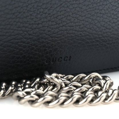 Pebbled Calfskin Small Dionysus Shoulder Bag Black