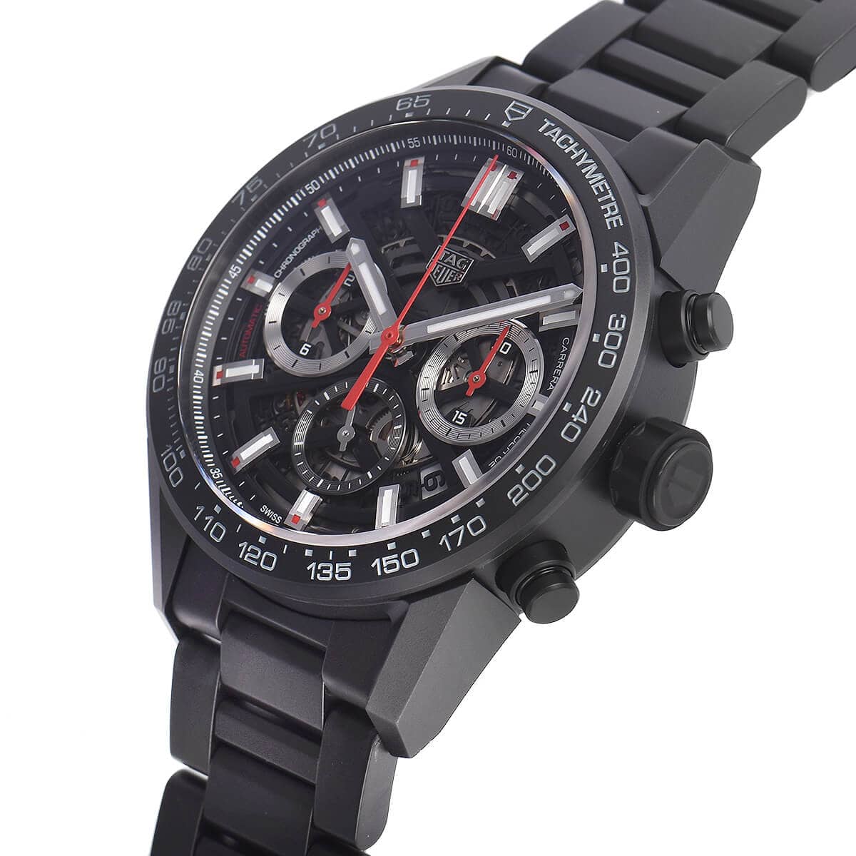 Tag Heuer Carrera Automatic Chronograph Black Dial Black Steel Strap Watch for Men - CBG2090.BH0661