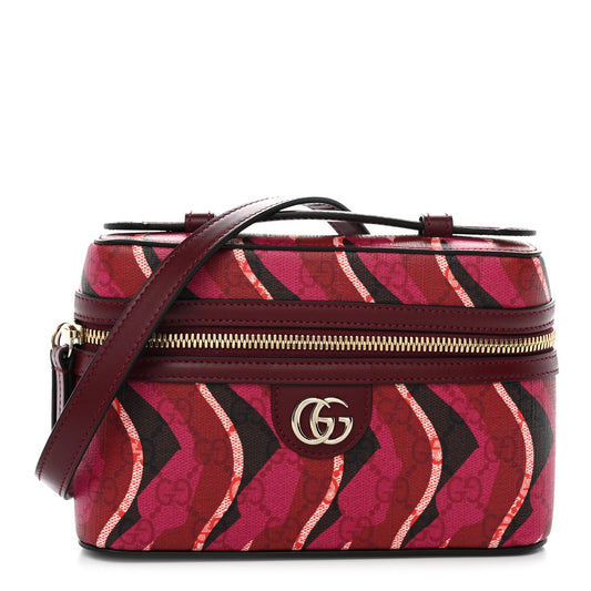 GG Supreme Monogram Canvas Lunar New Year Shoulder Bag  Red Pink Multicolor